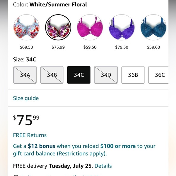 Victoria’s Secret Bombshell Bra Rhinestone Lingerie GLAM CZ 32C Black Purple - Picture 8 of 9